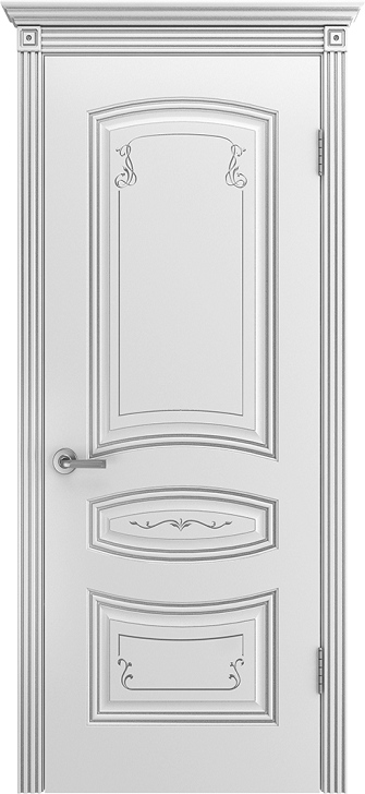 Межкомнатная дверь Соната Грэйс В2 ПГ Серебряная патина-1