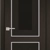 Межкомнатная дверь PROFILO PORTE PSS-27, Мокко со стеклом Черный лакобель